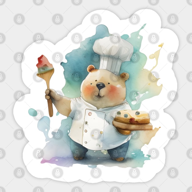 Baby Bear Chef Sticker by Theo's Design Tavern